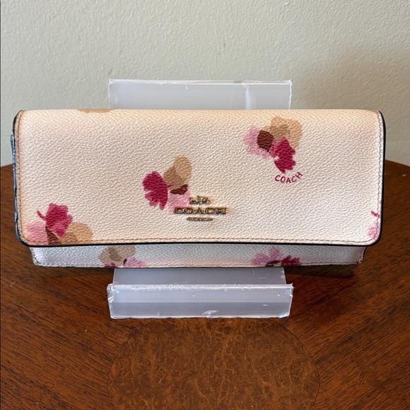 Coach Handbags - COACH Floral Continental Wallet long wallet coated canvas Pink Tan Cream goldton